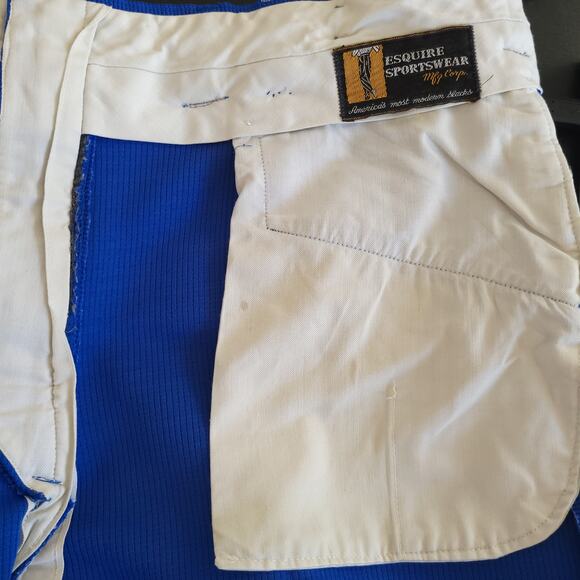 Vintage Mens Pants 50s Blue Esquire Sportswear Textured Wash and Wear 36 x 29.5 - Picture 8 of 11